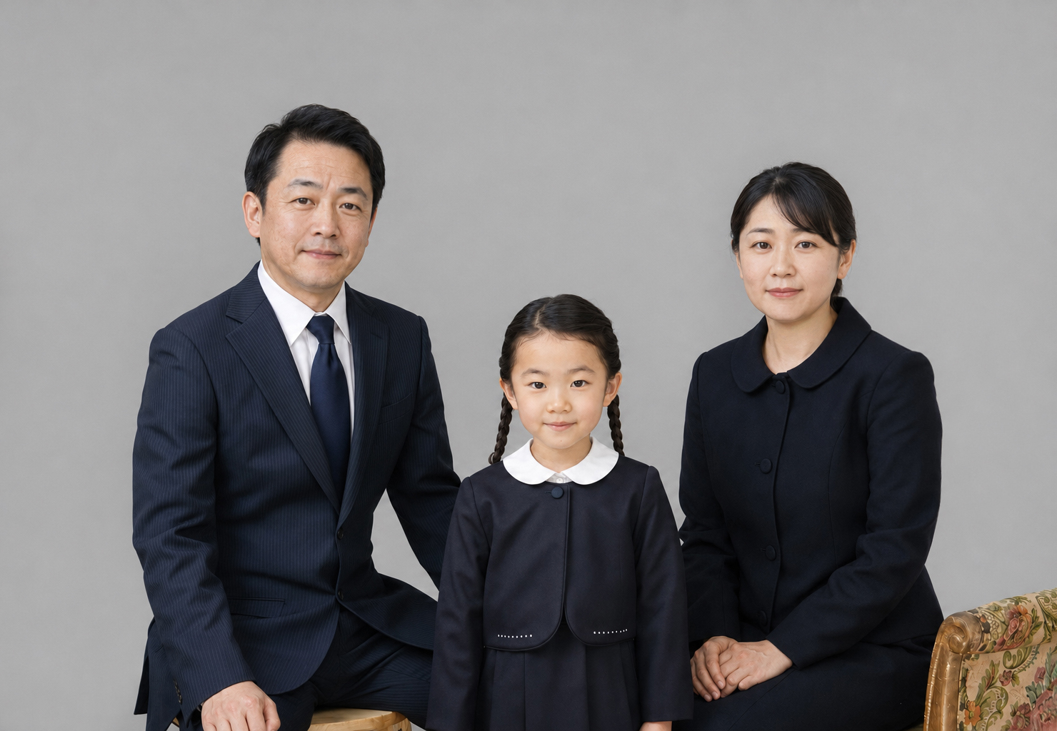 フォトスタジオブランが撮影する 幼稚園受験 ・ 小学校受験 の お受験写真 と 家族写真